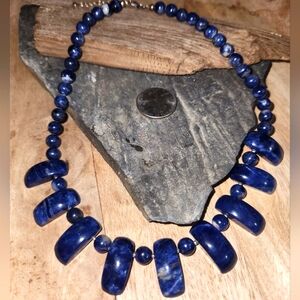 Sodalite and Sterling Silver Necklace.  NWOT.  Gorgeous!